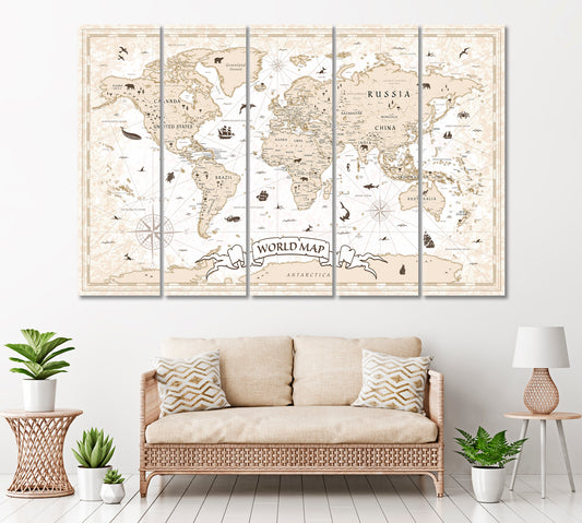 Ancient World Map Canvas Print ArtLexy   