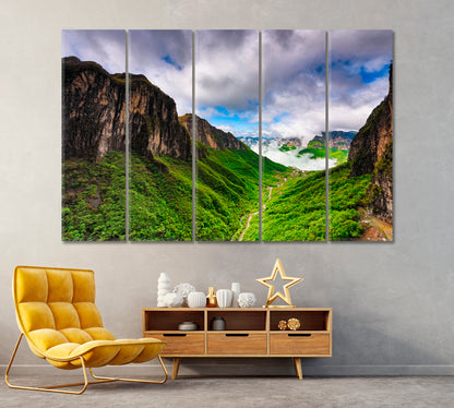 Stunning Mountain Landscape China Canvas Print ArtLexy 5 Panels 36"x24" inches 