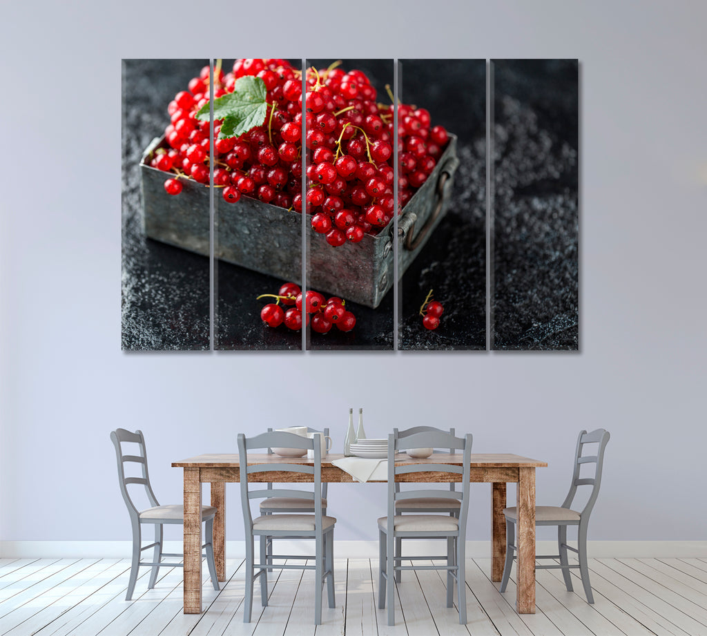 Red Currants Canvas Print ArtLexy 5 Panels 36"x24" inches 