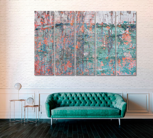Abstract Multicolor Grunge Design Canvas Print ArtLexy 5 Panels 36"x24" inches 
