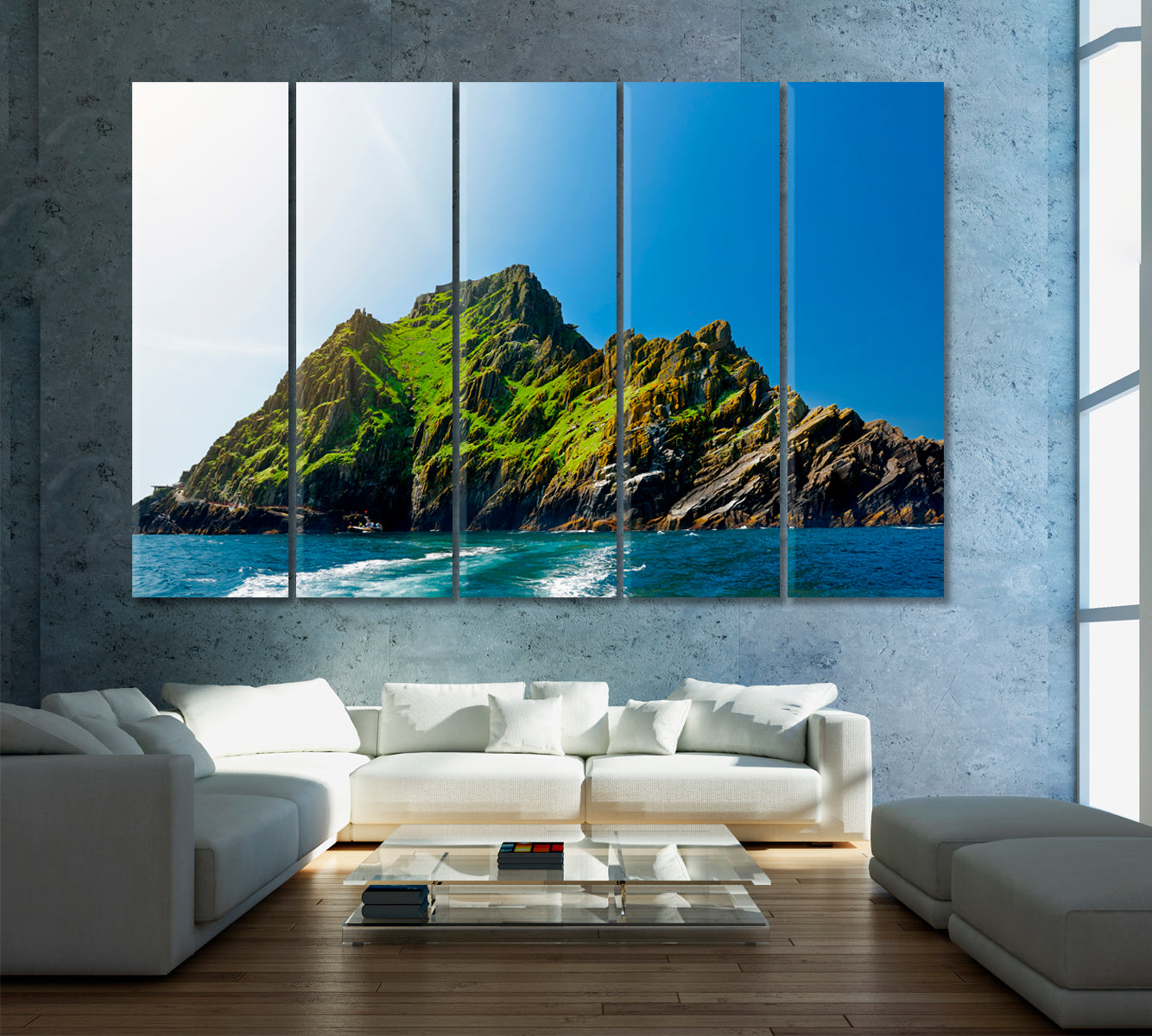 Skellig Michael (Great Skellig) Ireland Canvas Print ArtLexy 5 Panels 36"x24" inches 