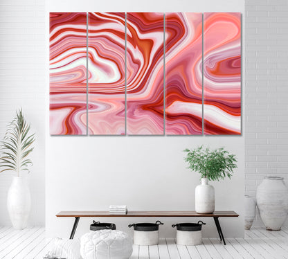 Abstract Wavy Marble Canvas Print ArtLexy 5 Panels 36"x24" inches 