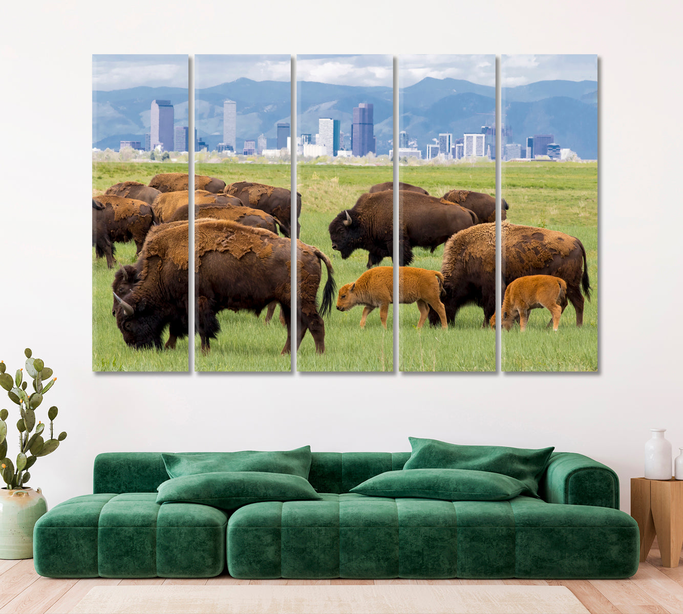 Buffalo Herd near Denver Canvas Print ArtLexy   