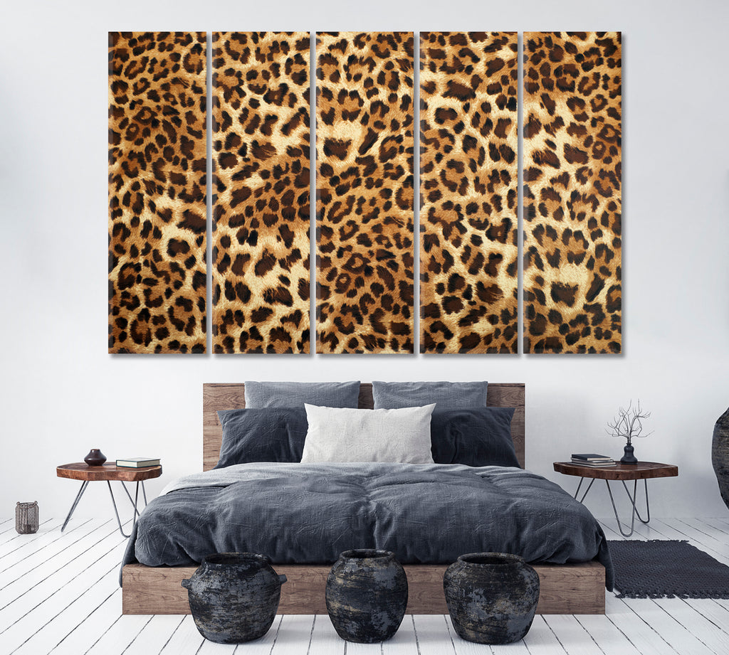 Leopard Skin Pattern Canvas Print ArtLexy 5 Panels 36"x24" inches 