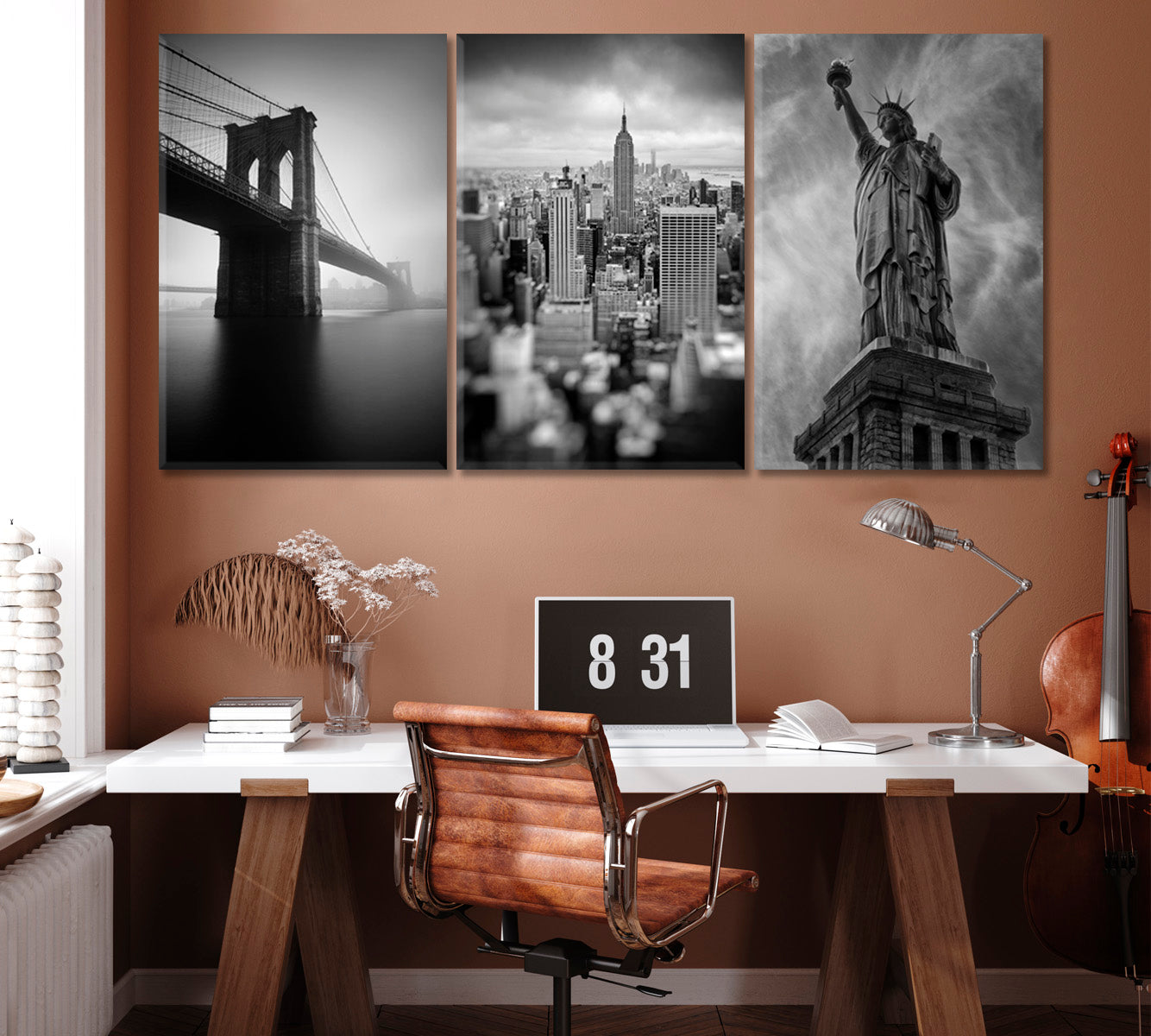 Set of 3 Brooklyn Bridge & New York ‎& Statue of Liberty Canvas Print ArtLexy   