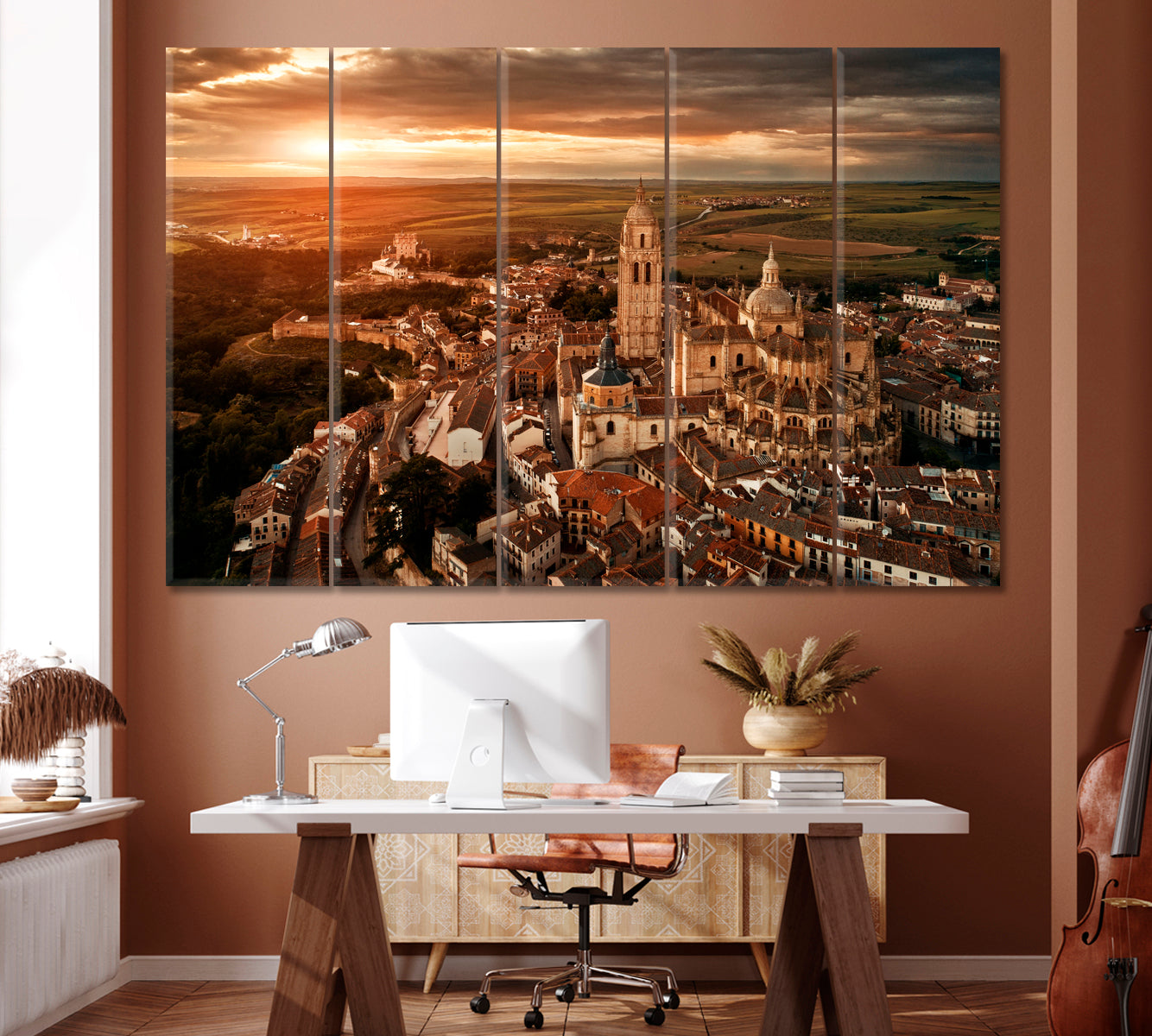 Segovia Cathedral Spain Canvas Print ArtLexy 5 Panels 36"x24" inches 