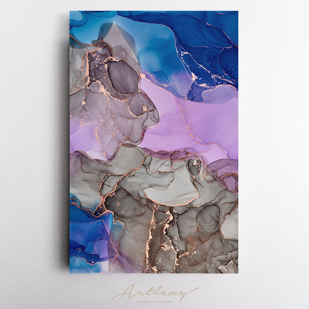 Luxury Colorful Waves in Ink Technique Canvas Print ArtLexy   