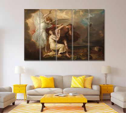 Expulsion of Adam and Eve from Paradise Canvas Print ArtLexy 5 Panels 36"x24" inches 