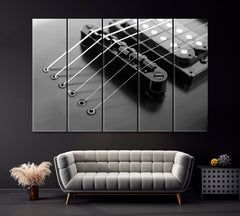 Electric Guitar Strings Canvas Print ArtLexy 5 Panels 36"x24" inches 
