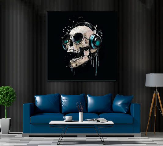 Cool Skull Canvas Print ArtLexy 1 Panel 12"x12" inches 