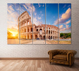 Colosseum Rome Italy Canvas Print ArtLexy 5 Panels 36"x24" inches 
