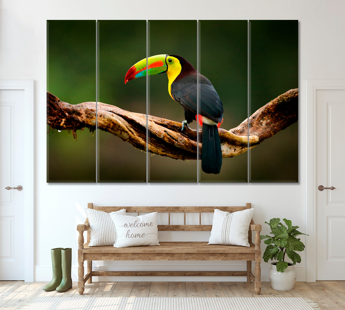 Keel Billed Toucan Guatemala Canvas Print ArtLexy 5 Panels 36"x24" inches 