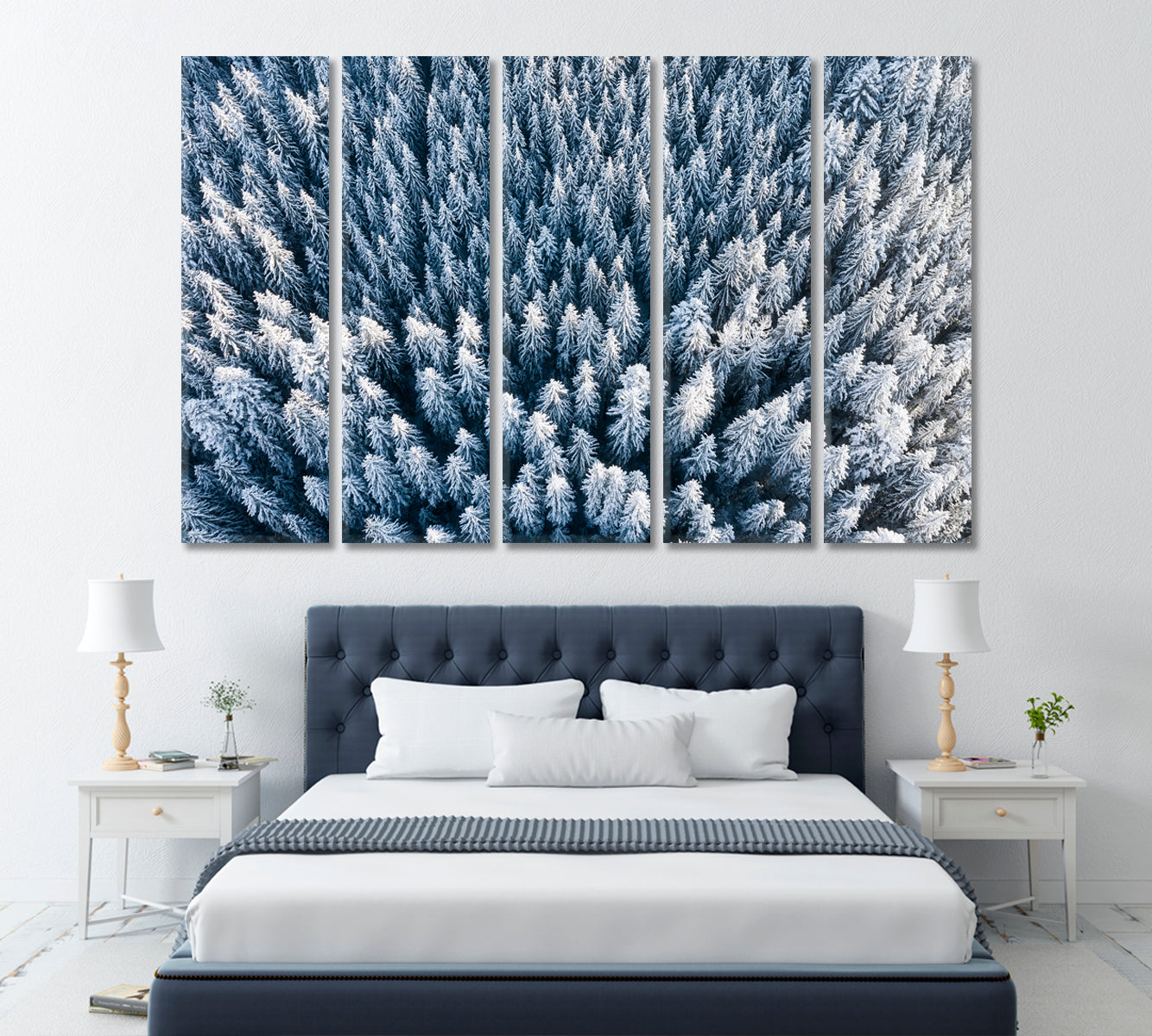 Winter Forest Canvas Print ArtLexy 5 Panels 36"x24" inches 
