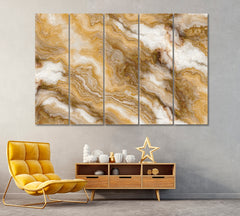 Abstract Marble with Curly Veins Canvas Print ArtLexy 5 Panels 36"x24" inches 