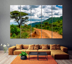 Kenya Natural Landscape Canvas Print ArtLexy 5 Panels 36"x24" inches 