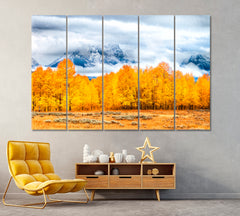 Autumn in Grand Teton National Park Canvas Print ArtLexy 5 Panels 36"x24" inches 