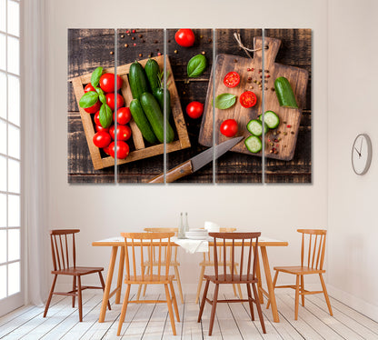 Tomatoes and Cucumbers Canvas Print ArtLexy 5 Panels 36"x24" inches 