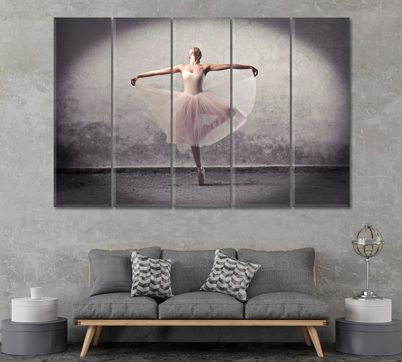 Ballerina Dancing Canvas Print ArtLexy 5 Panels 36"x24" inches 