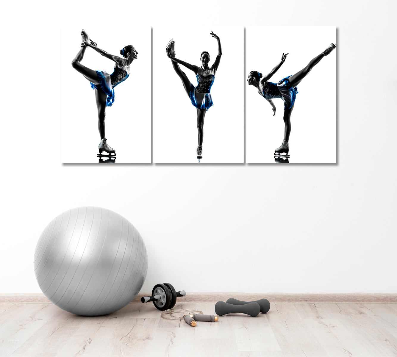 Set of 3 Figure Skater Silhouette Canvas Print ArtLexy   