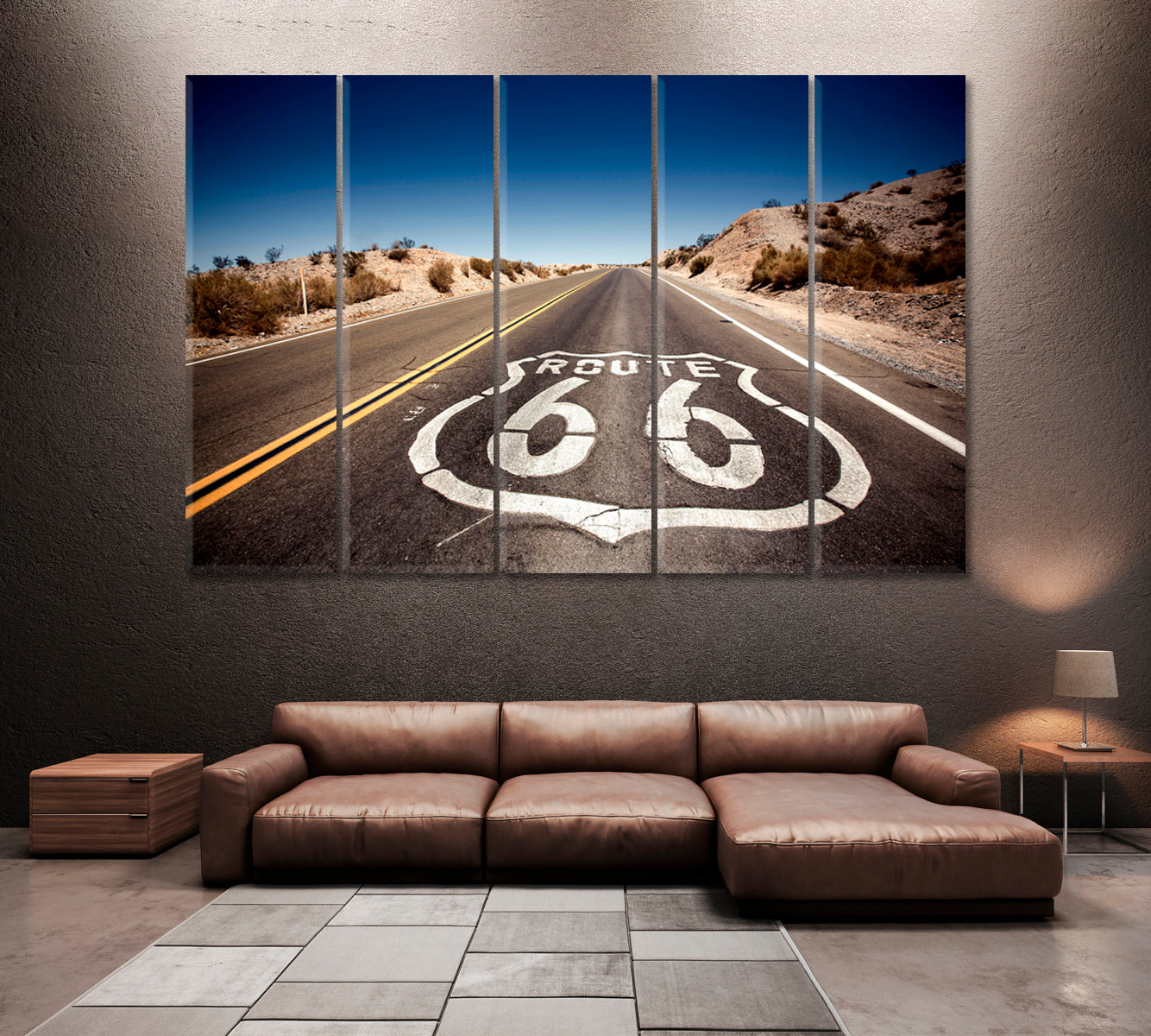 Route 66 California Canvas Print ArtLexy 5 Panels 36"x24" inches 