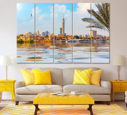 Cairo Tower in Gezira Egypt Canvas Print ArtLexy 5 Panels 36"x24" inches 