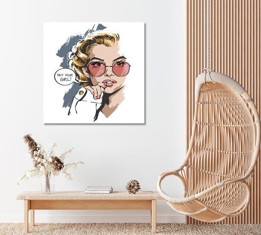 Blonde Woman in Sunglasses Canvas Print ArtLexy 1 Panel 12"x12" inches 