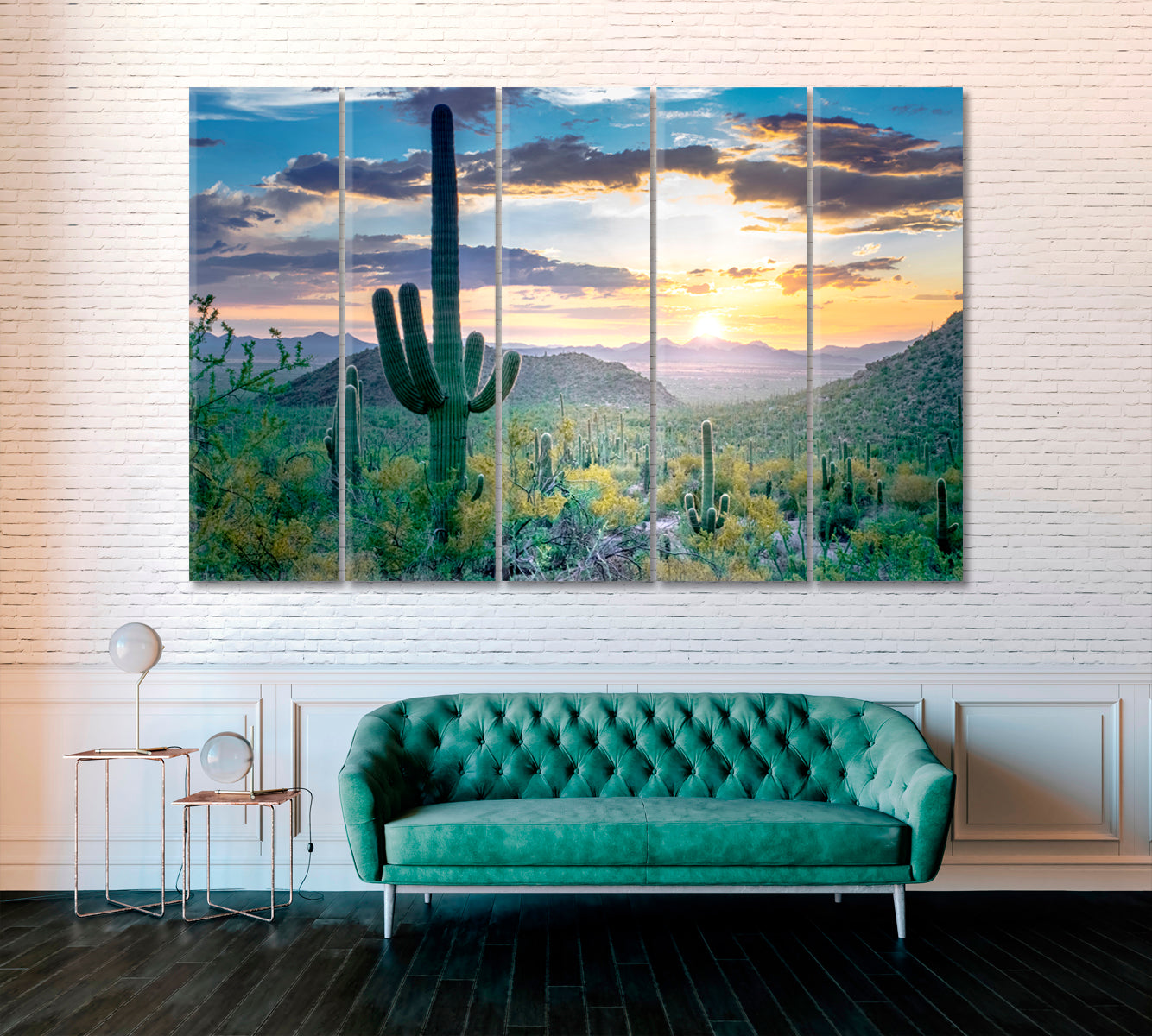 Saguaro National Park Arizona Canvas Print ArtLexy 5 Panels 36"x24" inches 