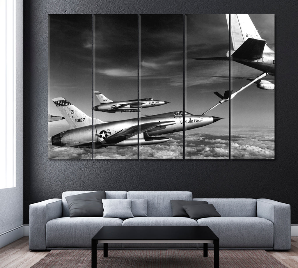 Republic F-105 Thunderchief Canvas Print ArtLexy 5 Panels 36"x24" inches 