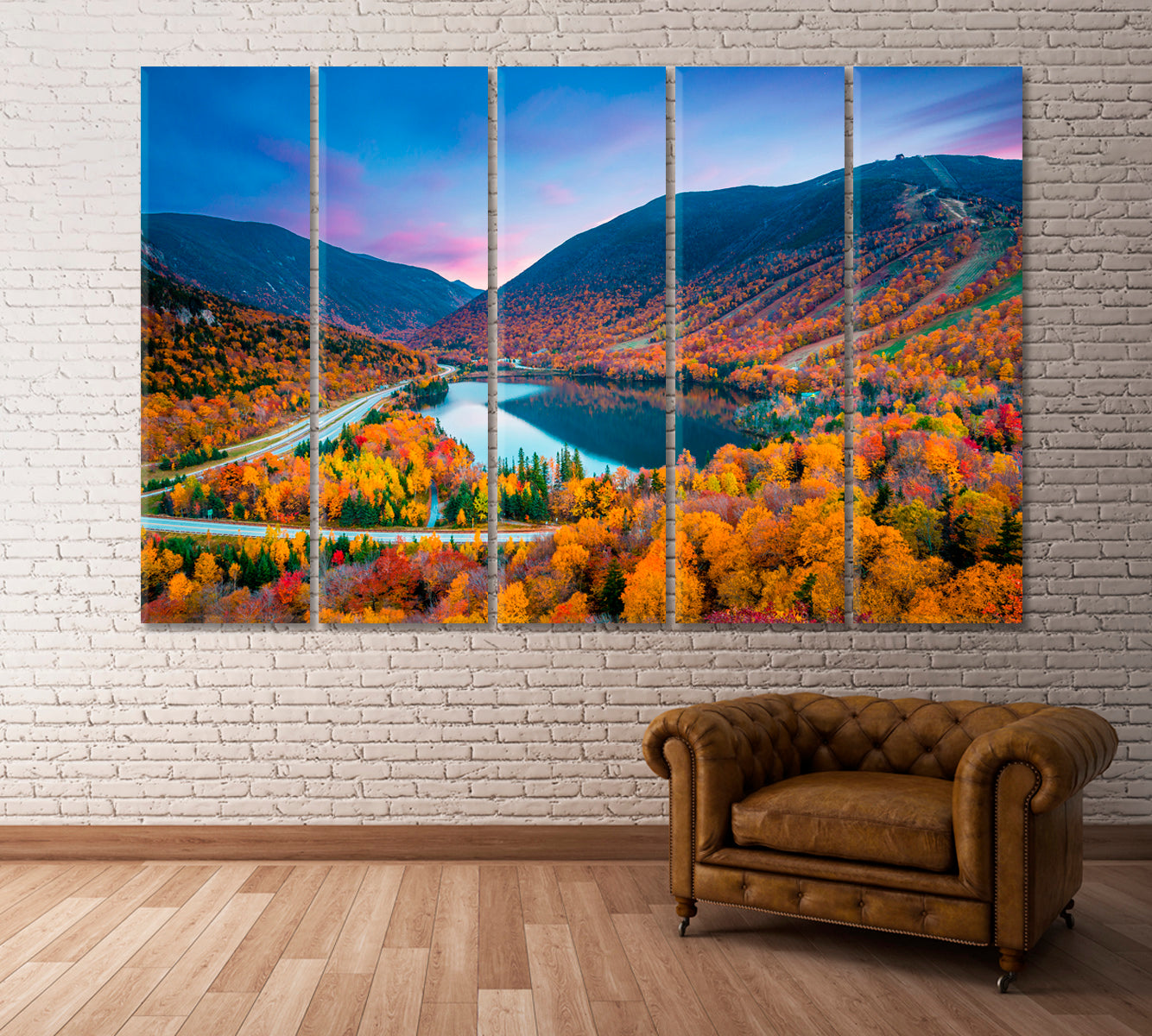 Franconia Notch State Park New Hampshire Canvas Print ArtLexy 5 Panels 36"x24" inches 
