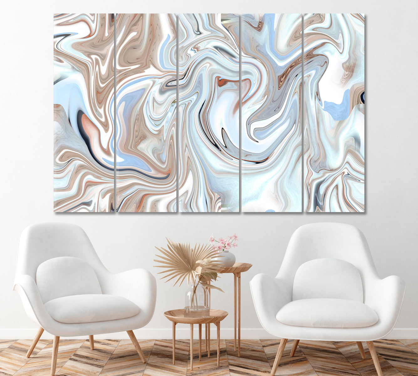 Liquid Marble Canvas Print ArtLexy 5 Panels 36"x24" inches 