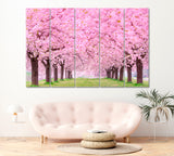 Beautiful Cherry Blossoms Japan Canvas Print ArtLexy 5 Panels 36"x24" inches 