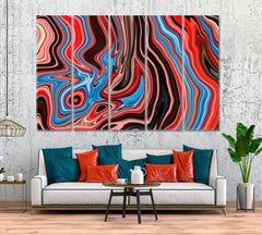 Colorful Marble Waves Canvas Print ArtLexy 5 Panels 36"x24" inches 