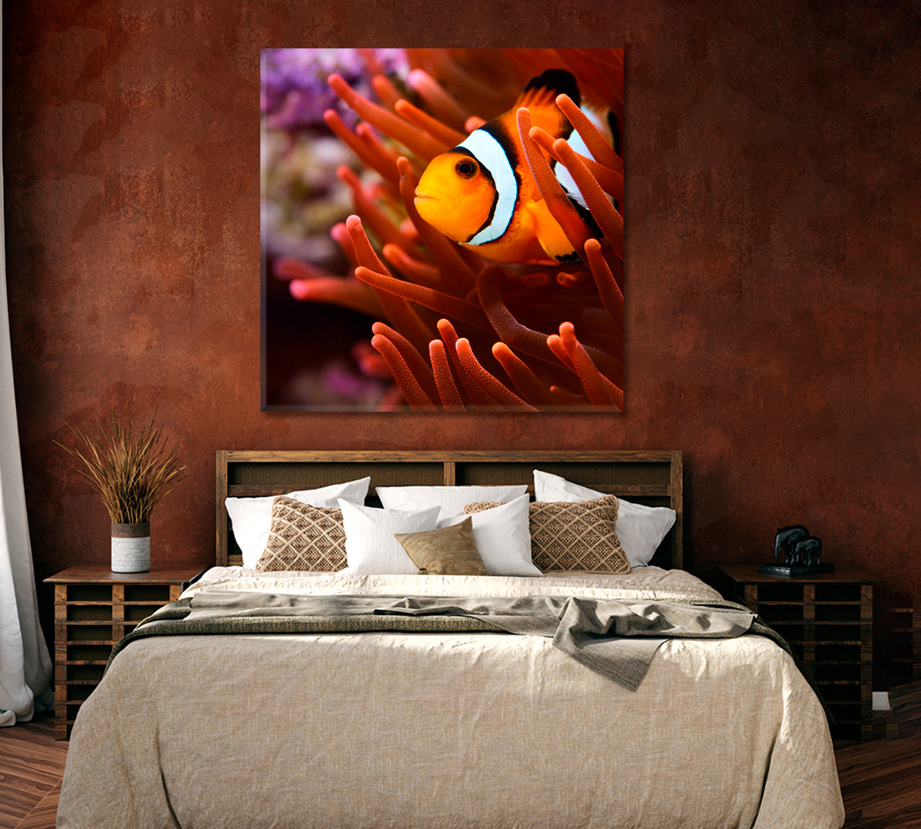 Amphiprion Ocellaris Clownfish Canvas Print ArtLexy 1 Panel 12"x12" inches 