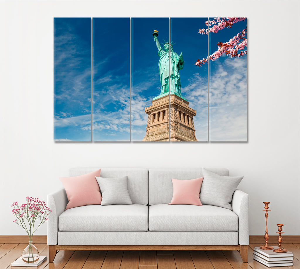 Statue of Liberty New York Canvas Print ArtLexy 5 Panels 36"x24" inches 