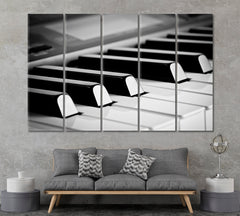 Piano Keys Canvas Print ArtLexy 5 Panels 36"x24" inches 
