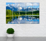 Altai Mountains with Lake Canvas Print ArtLexy 5 Panels 36"x24" inches 