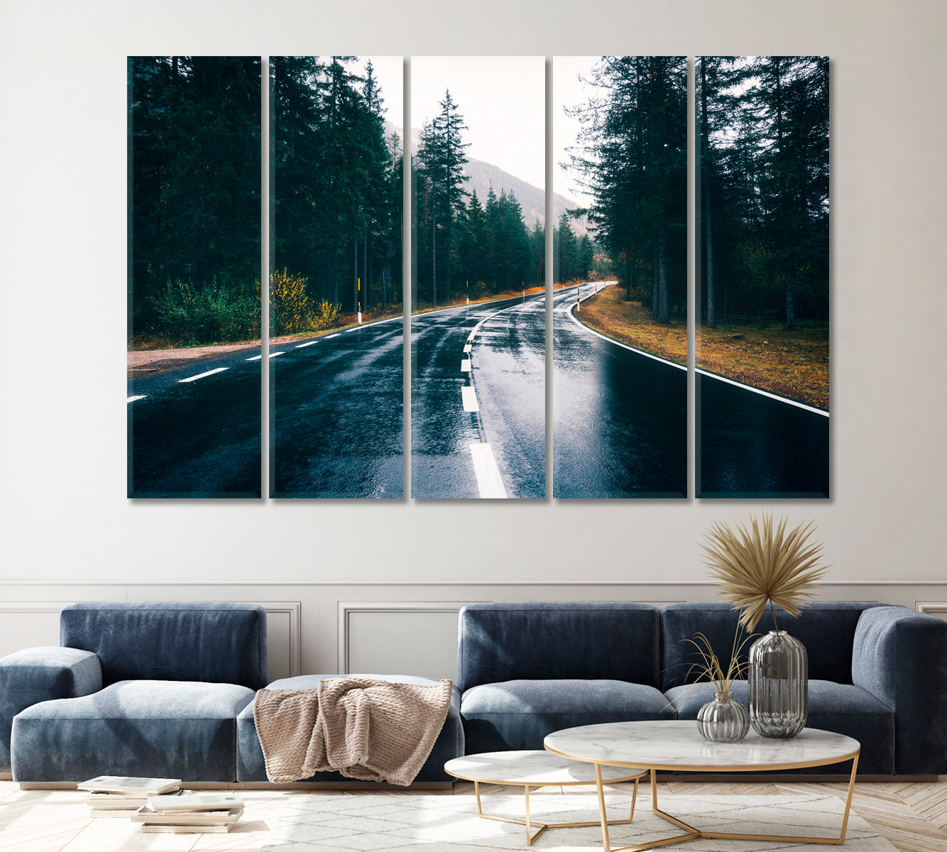 Forest Road in Rain Canvas Print ArtLexy   