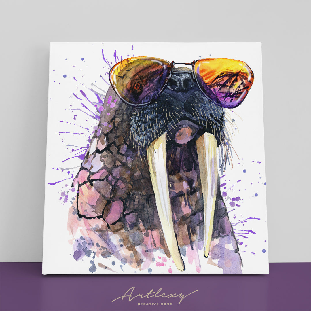 Stylish Walrus in Sunglasses Canvas Print ArtLexy   
