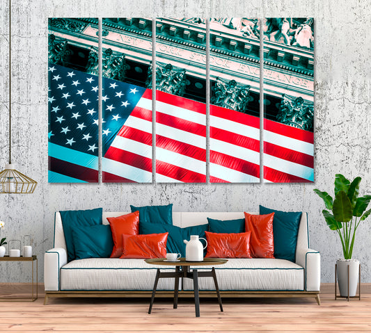 New York Stock Exchange Canvas Print ArtLexy 5 Panels 36"x24" inches 