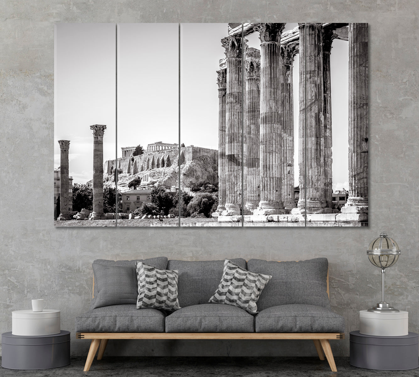Temple of Zeus Olympia Greece Canvas Print ArtLexy 5 Panels 36"x24" inches 