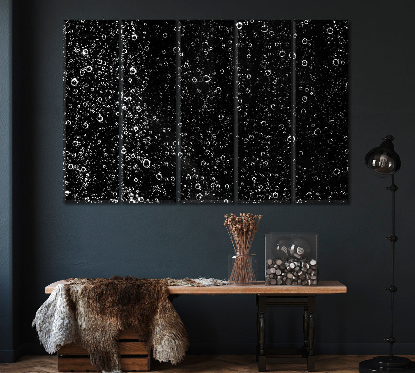 Bubbles in Dark Water Canvas Print ArtLexy 5 Panels 36"x24" inches 