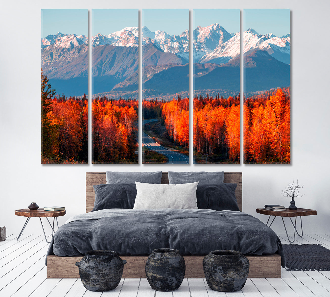 Denali National Park Alaska Canvas Print ArtLexy 5 Panels 36"x24" inches 