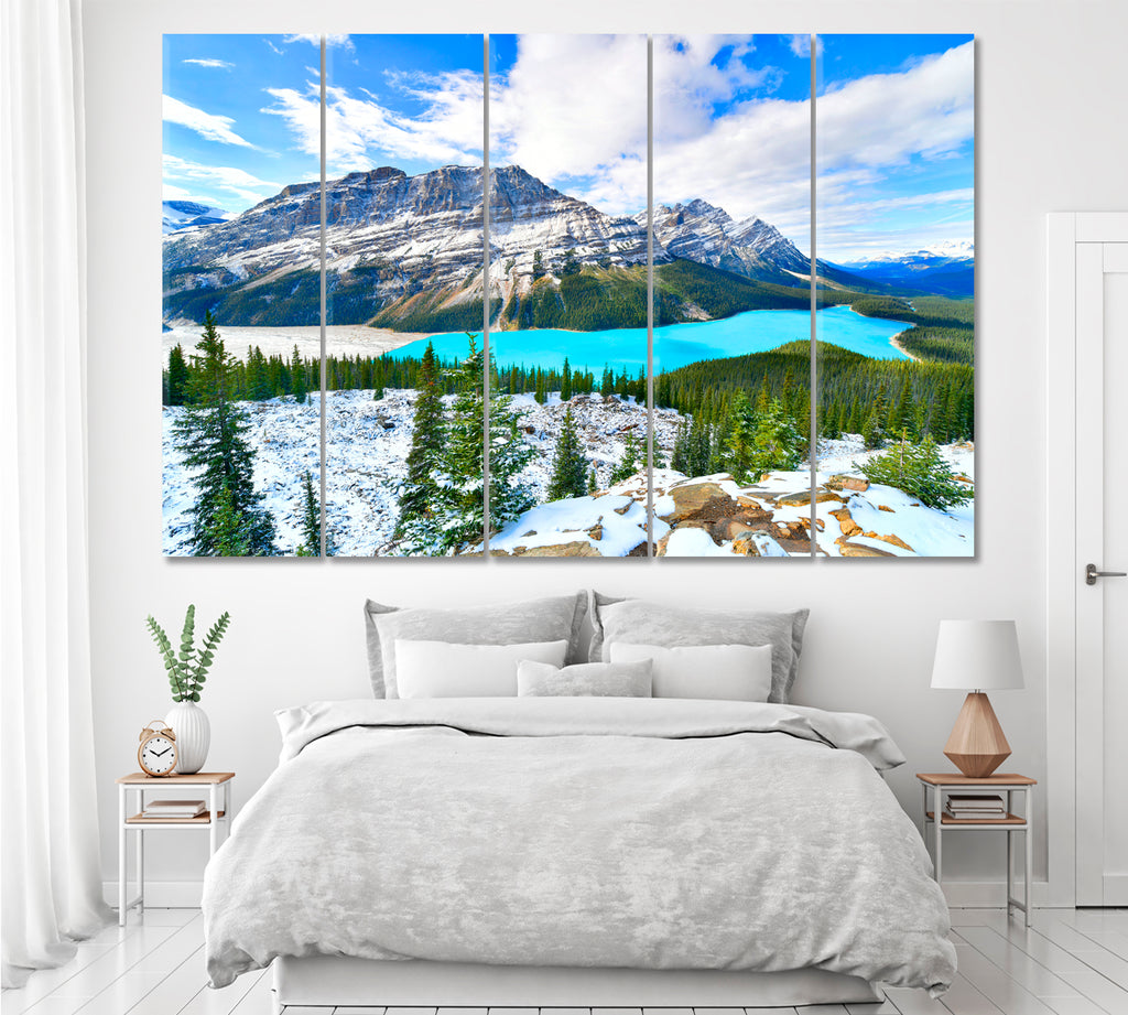 Peyto Lake in Banff National Park Alberta Canada Canvas Print ArtLexy 5 Panels 36"x24" inches 