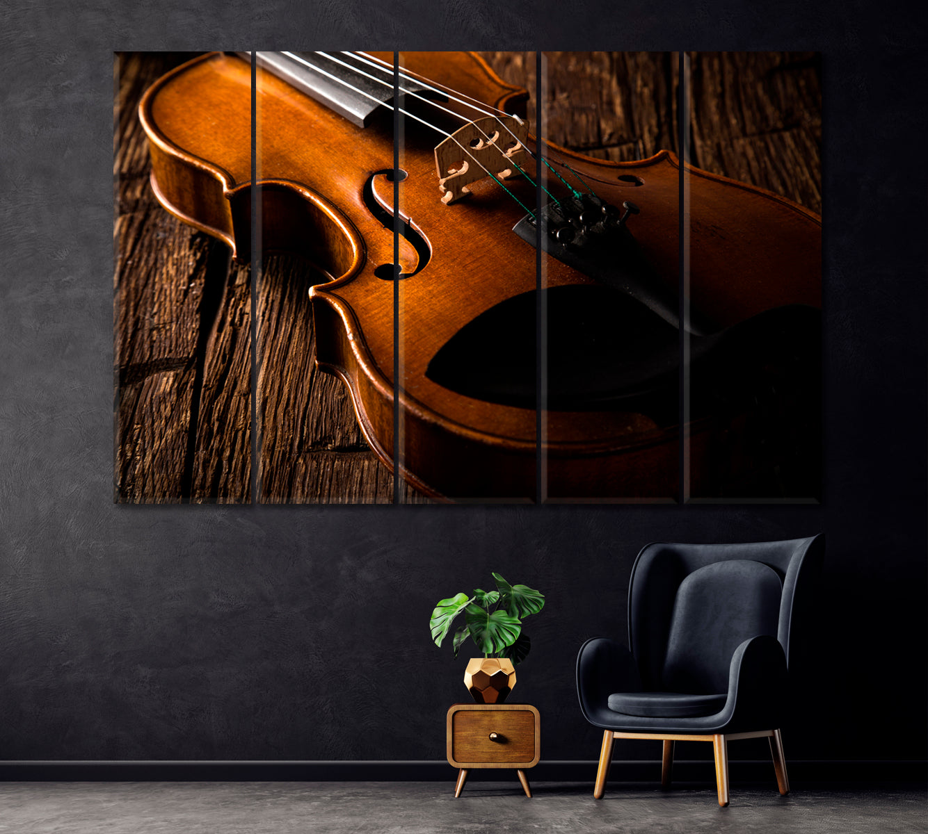 Violin Canvas Print ArtLexy 5 Panels 36"x24" inches 