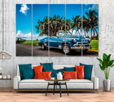 Chevrolet Cabriolet Varadero Cuba Canvas Print ArtLexy 5 Panels 36"x24" inches 