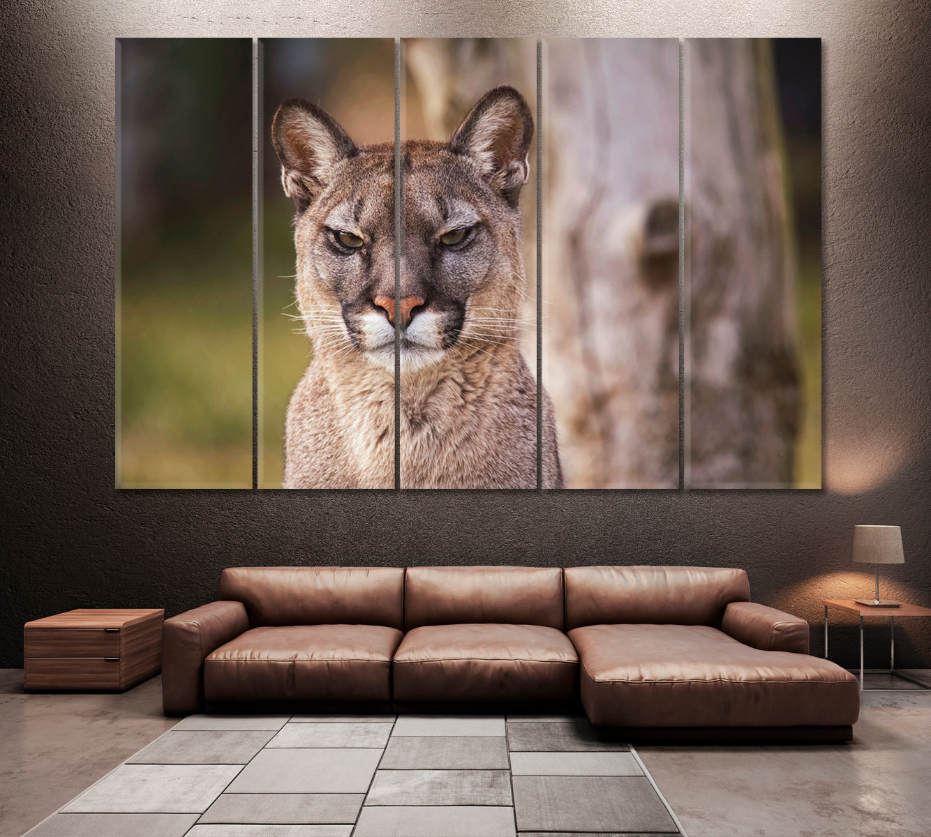 Puma Portrait Canvas Print ArtLexy 5 Panels 36"x24" inches 
