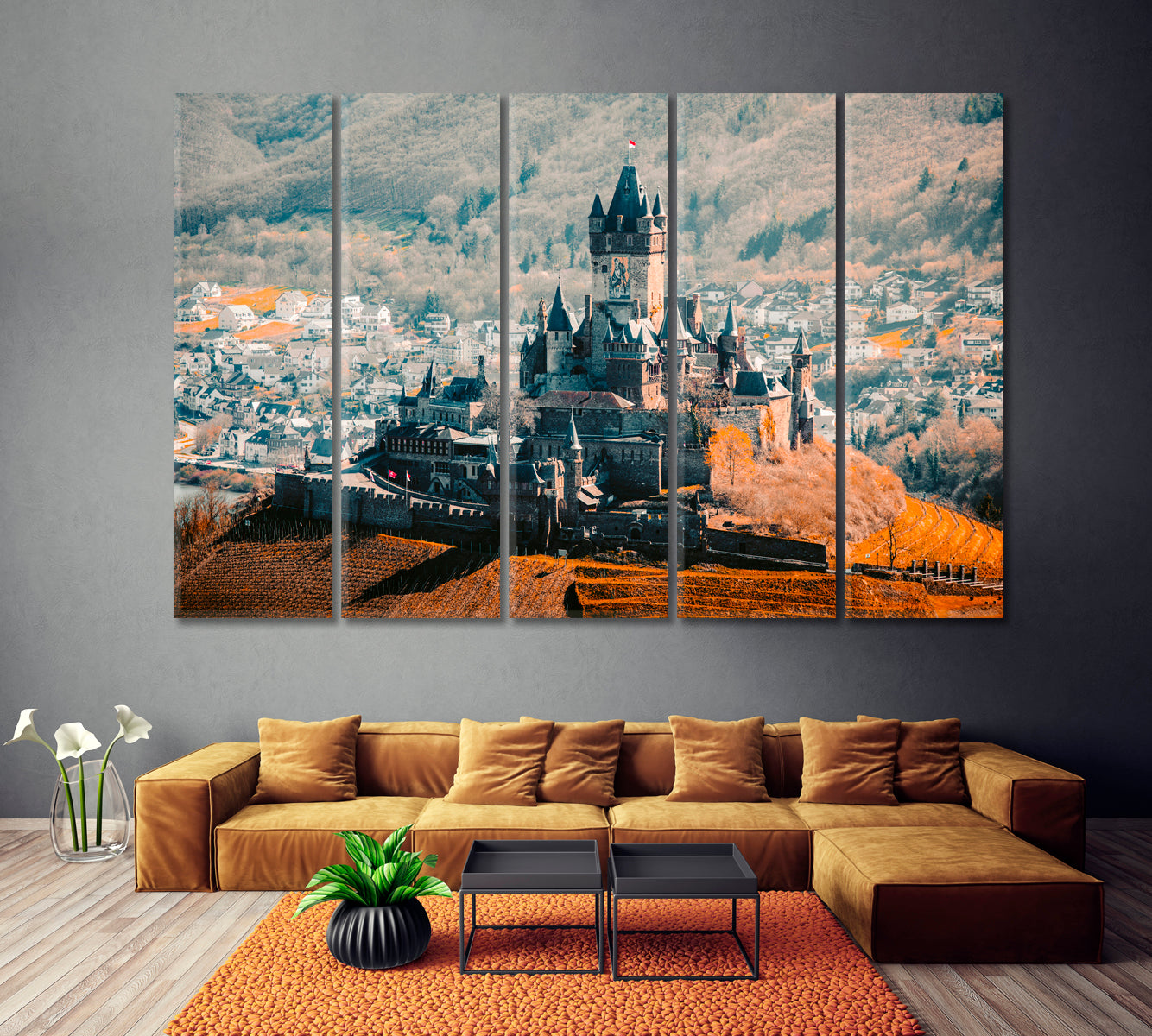 Cochem with Reichsburg Castle Germany Canvas Print ArtLexy   