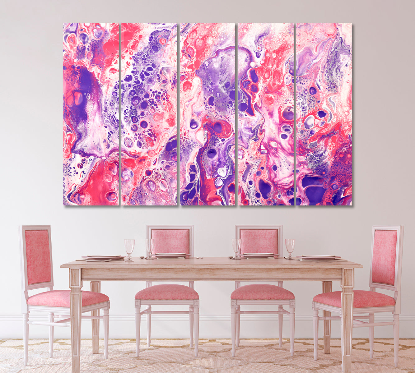 Modern Marble Painting Canvas Print ArtLexy 5 Panels 36"x24" inches 