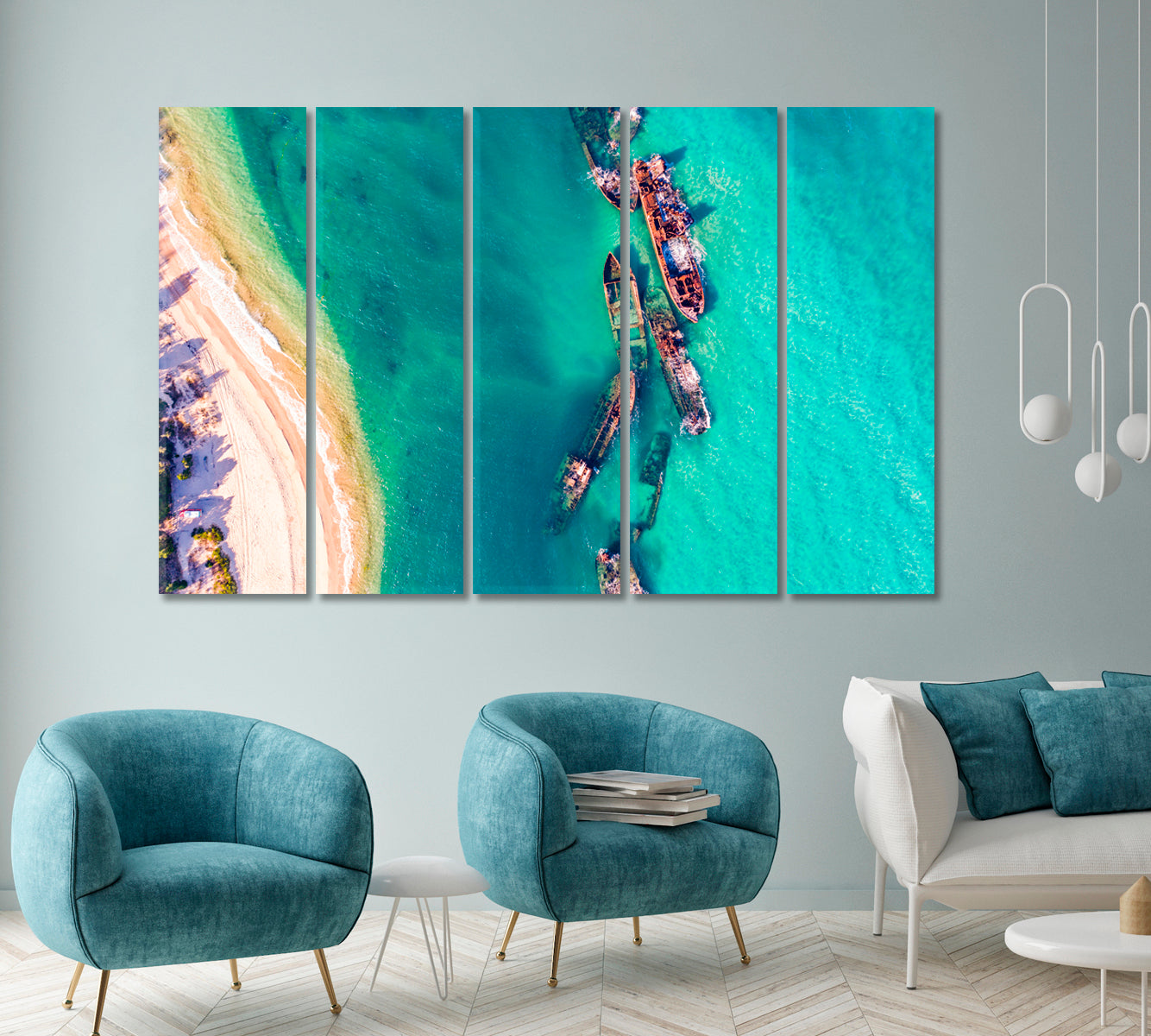 Tangalooma Shipwrecks off Moreton Island Canvas Print ArtLexy   