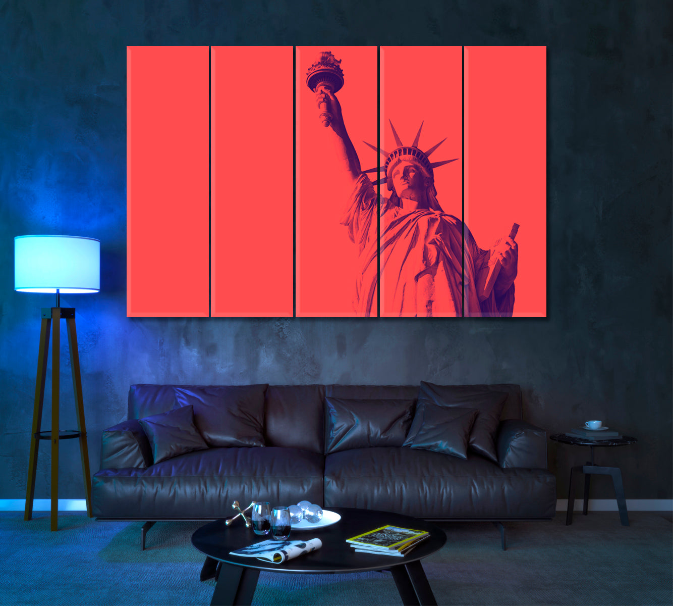 Statue of Liberty Canvas Print ArtLexy 5 Panels 36"x24" inches 